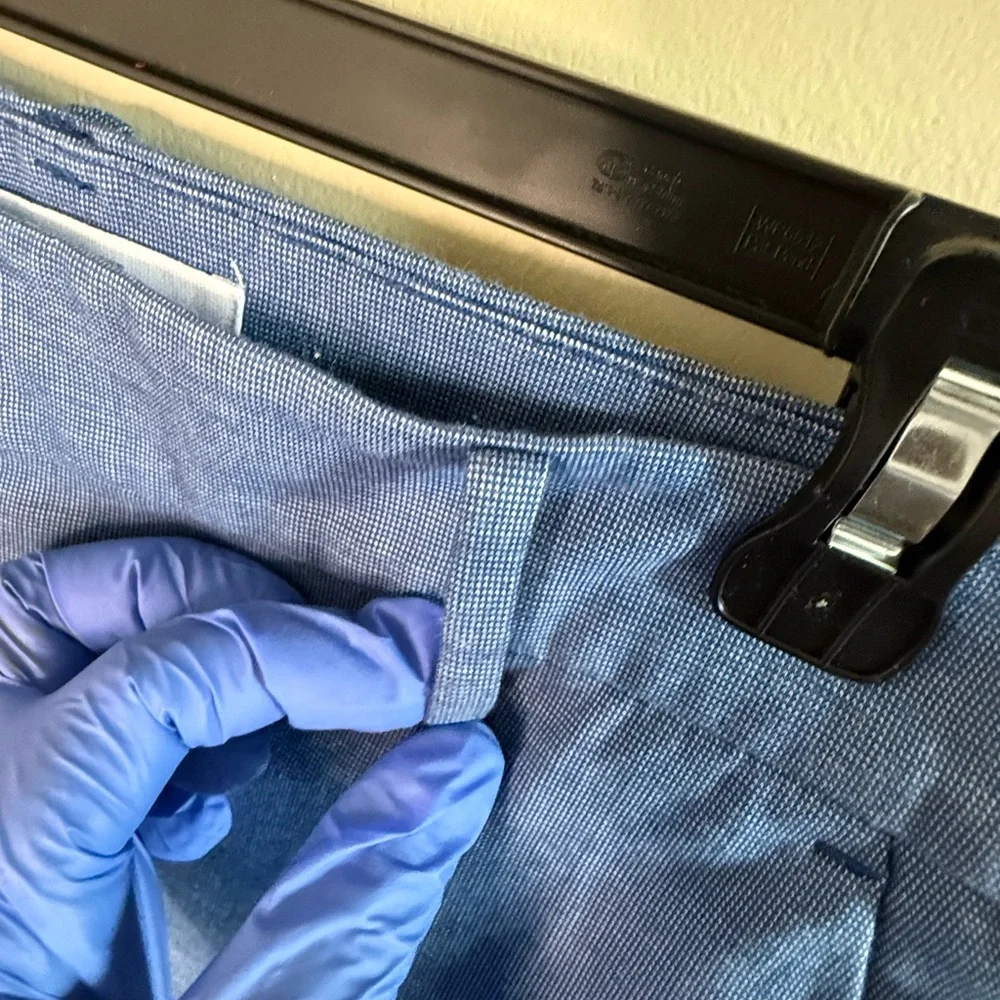 LOFT Riviera Slim Pants in Texture Blue size 6 - Picture 8 of 13